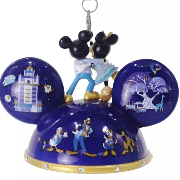 Mickey & Minnie Mouse Light-Up Ear Hat Ornament WDW 50th Anniversary New in Box - Picture 2 of 11